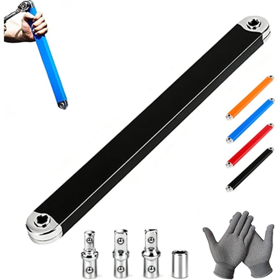 Reaches The Bolt Nothing Else Can, Universal Socket Adapter for Tight Spaces, 0.8" Ultra-Thin Profile, 4 Adapters 1/4" 3/8" 1/2" Drive, for Automotive Tight Space Repai (Black)