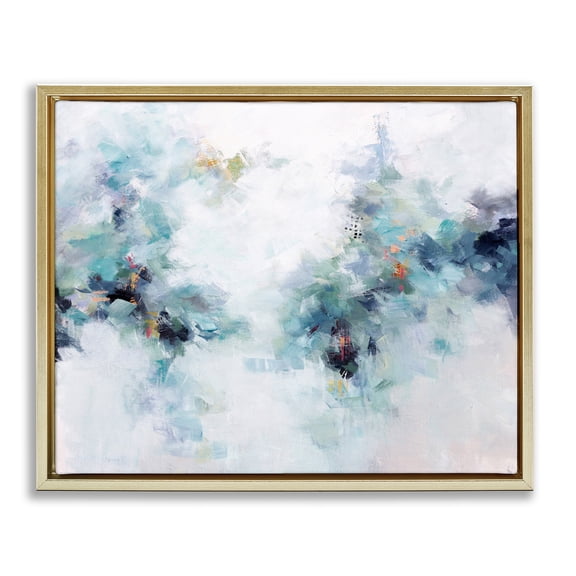 Reaching Out Abstraction Gold Framed Floater Canvas Wall Art, design by Karen Hale