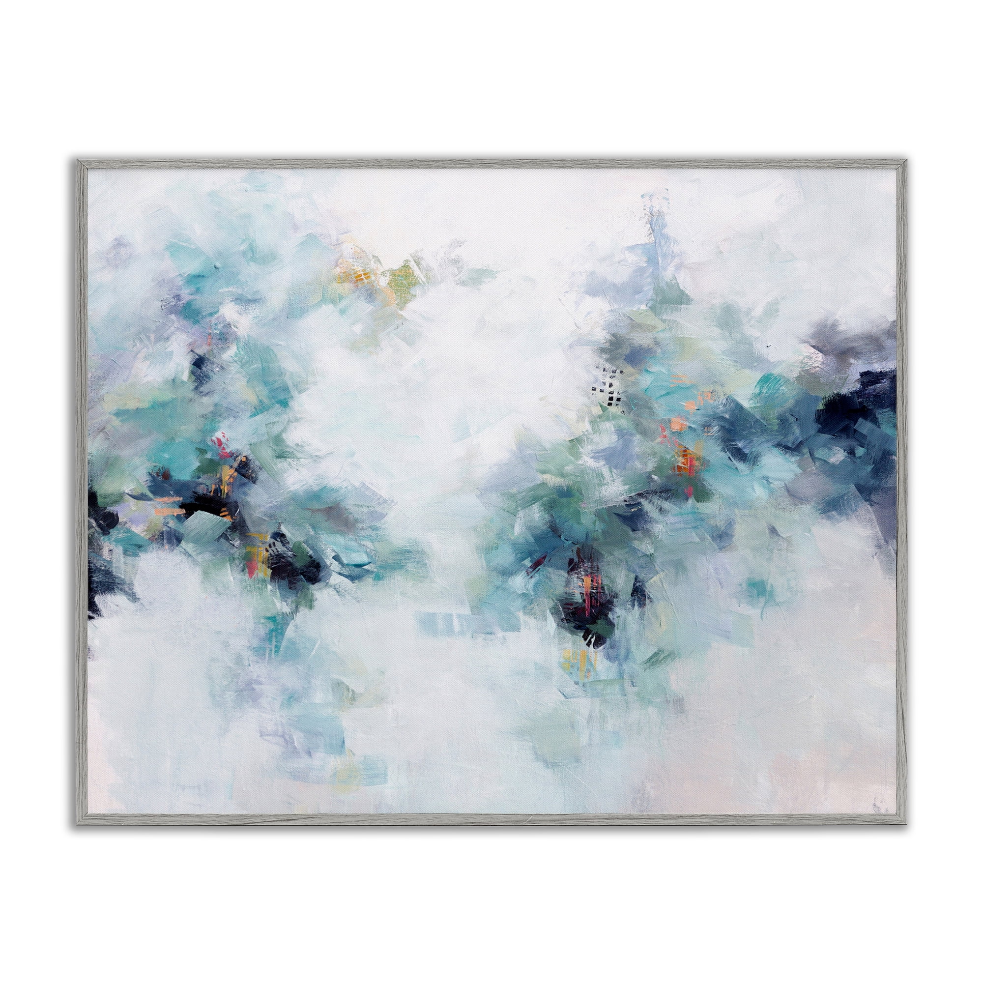 Reaching Out Abstraction Gray Framed Giclee Art, design by Karen Hale
