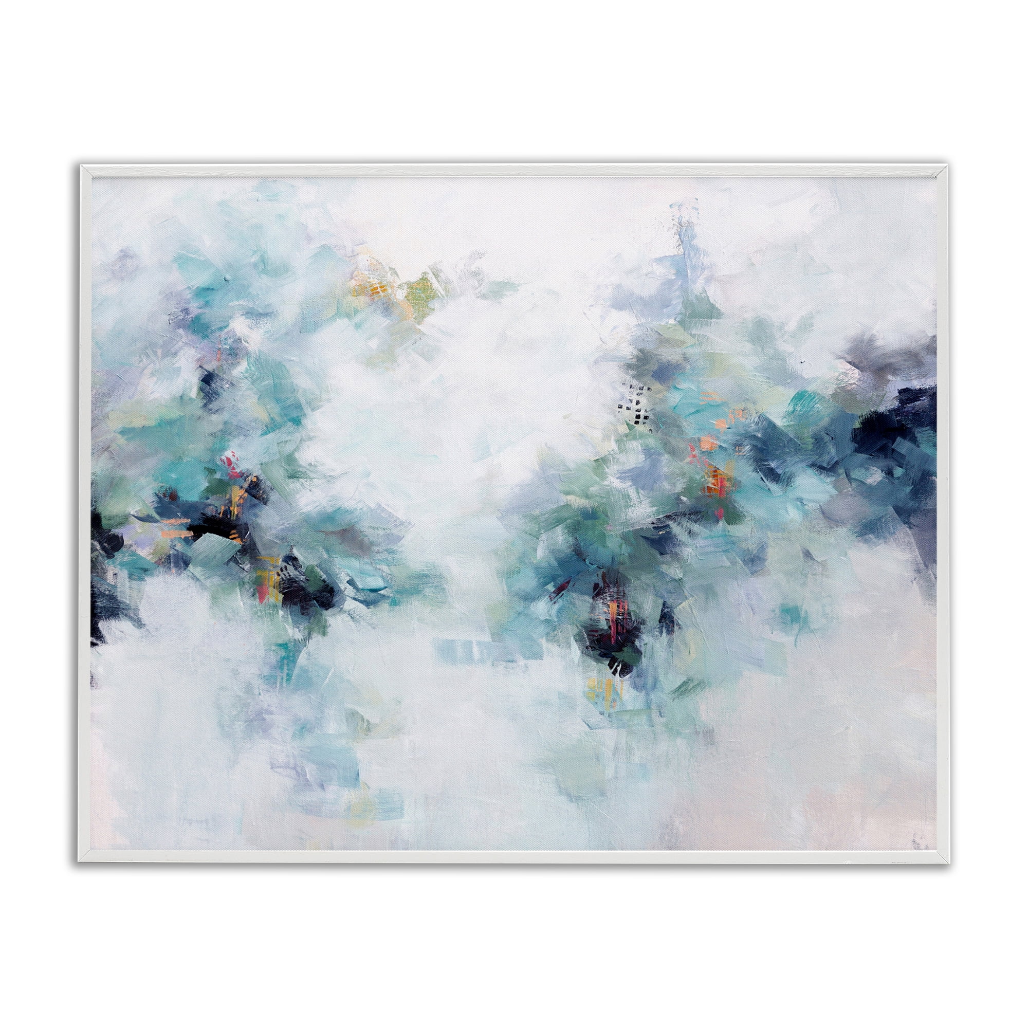 Reaching Out Abstraction White Framed Giclee Art, design by Karen Hale