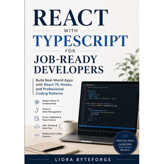 React with TypeScript for Job-Ready Developers: : Build Real-World Apps with React 19, Hooks, and Professional Coding Pa, (Paperback)
