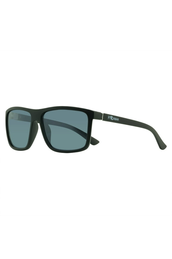 Eyewear Reaction I Rubber Finished Black Frame Sunglasses with Smoke Lens