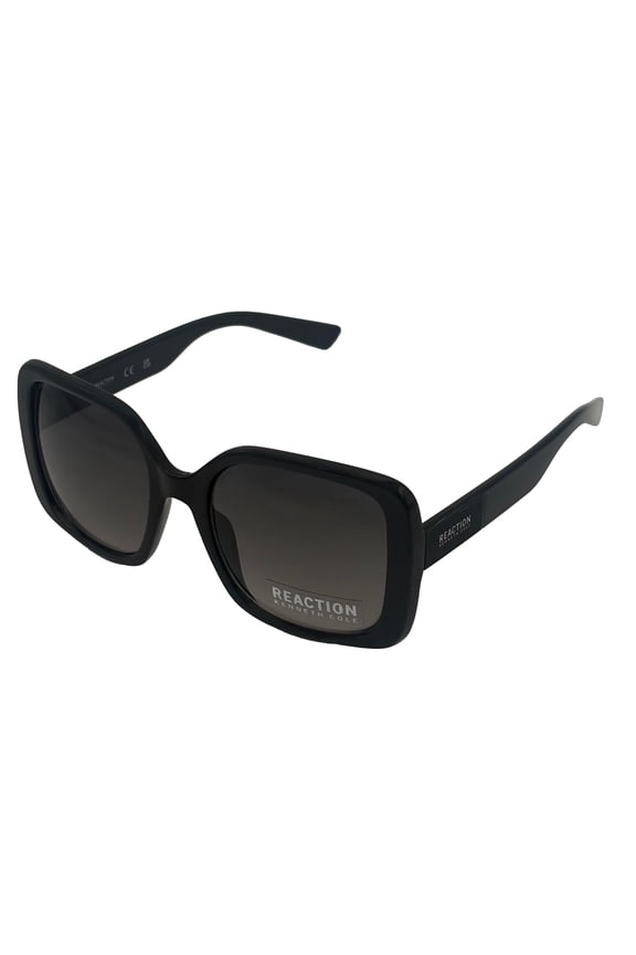 Reaction Gradient Lens Women's Oversized Plastic Sunglasses, Shiny Black