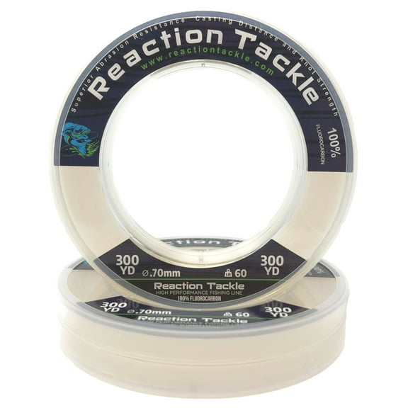 Reaction Tackle 100% Pure Fluorocarbon Fising Line - Leader Line / Clear / 17LB 125 Yd