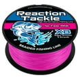 thumbnail image 1 of Reaction Tackle X8 8-Strand Braided Fishing Line – Super Strong Abrasion-Resistant PE Braid – Long Cast, Zero Stretch – Freshwater & Saltwater - No Fade Pink - 10LB / 500yd, 1 of 8
