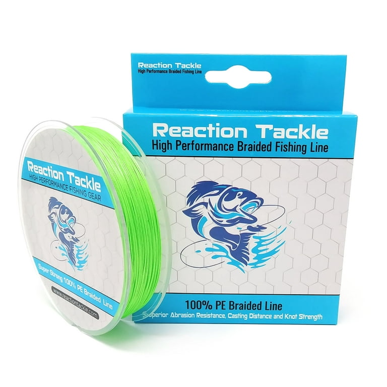Reaction Tackle (9-STRAND) Braided Fishing Line- 300yds-Various Sizes and  Colors