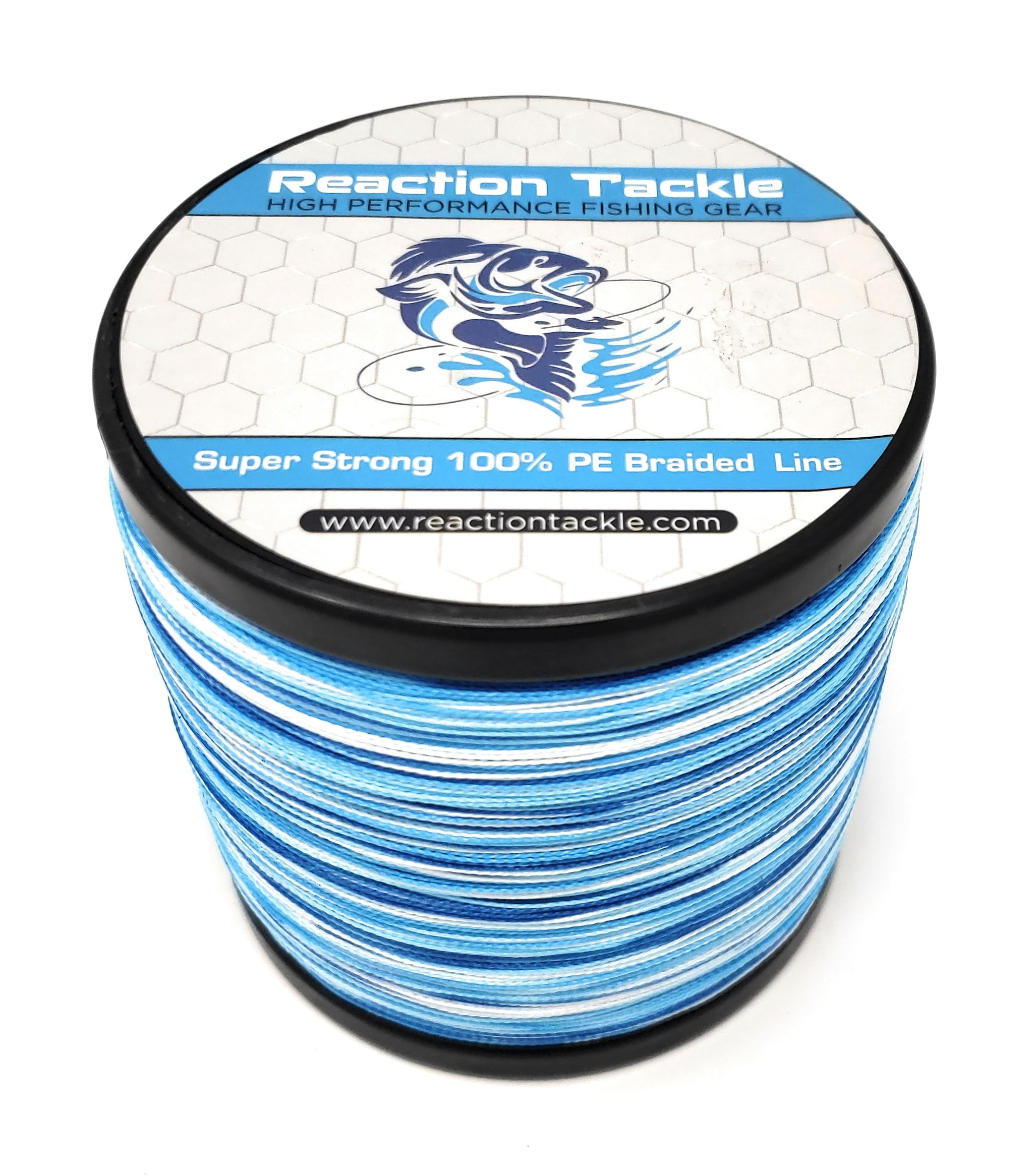 Reaction Tackle Braided Fishing Line Blue Camo 100LB 300yds 