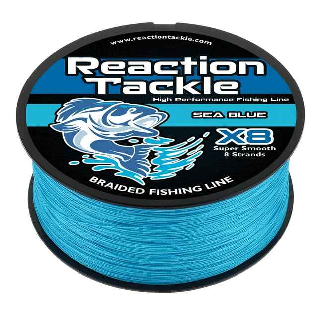 Reaction Tackle Braided Fishing Line - 8 Strand Sea Blue 10LB 1000yd