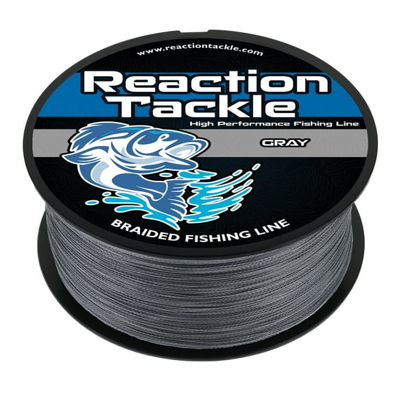 ReactionTackle Braided Fishing Line – Pro Grade PE Braid, Super Strong, Abrasion-Resistant, Zero Stretch for Freshwater & Saltwater - Gray 15LB 1000yd