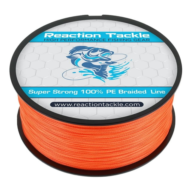 Reaction Tackle Braided Fishing Line Hi Vis Orange