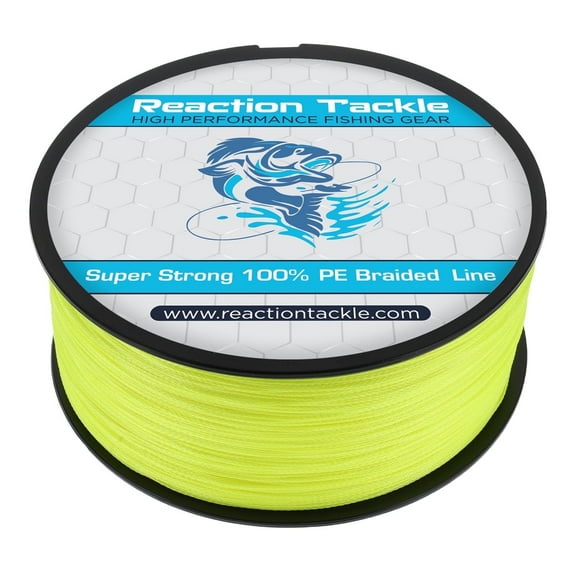 reaction tackle high performance braided fishing line- fluoro green - 65lb / 1000yds