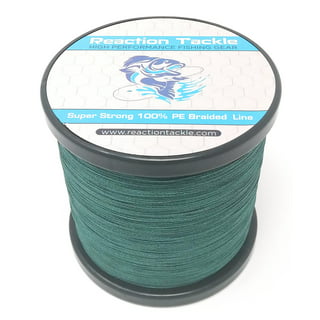 Reaction Tackle Braided Fishing Line- NEW NO FADE Low-Vis Green 