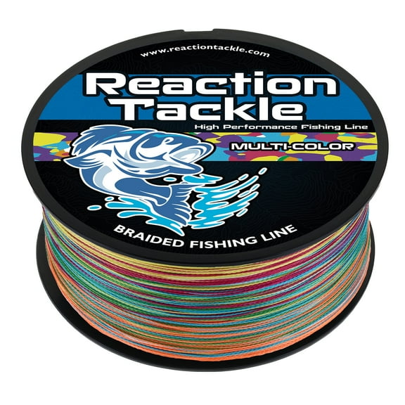 Reaction Tackle Braided Fishing Line – Pro Grade PE Braid, Super Strong, Abrasion-Resistant, Zero Stretch for Freshwater & Saltwater - Multi - Color - 80LB / 150yd