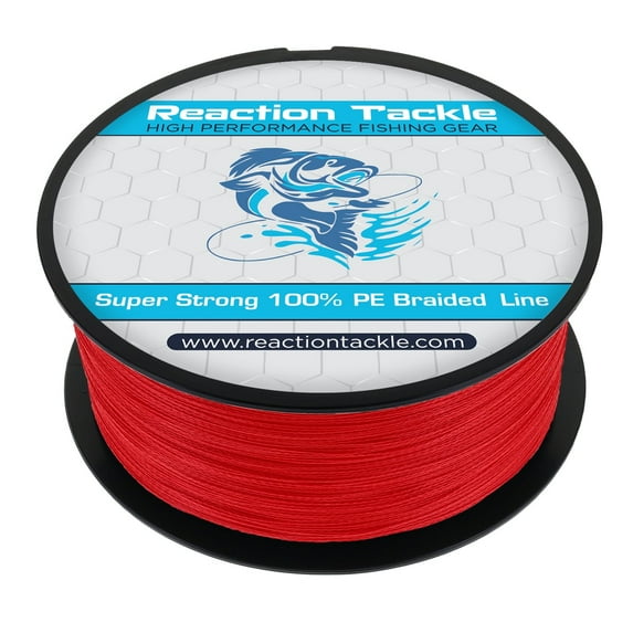Reaction Tackle Braided Fishing Line- NEW NO FADE Red