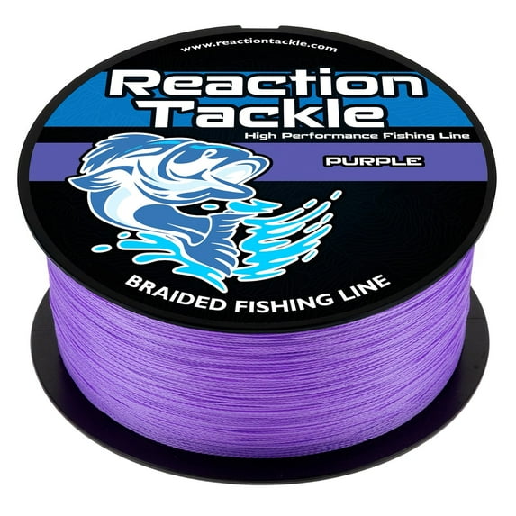 Reaction Tackle Braided Fishing Line – Pro Grade PE Braid, Super Strong, Abrasion-Resistant, Zero Stretch for Freshwater & Saltwater - Purple 40LB / 150yd