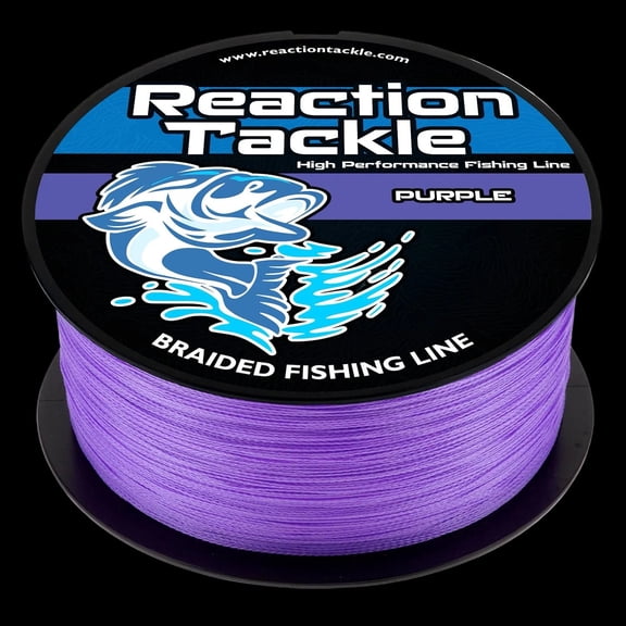 Reaction Tackle Braided Fishing Line - Pro Grade PE Braid, Super Strong, Abrasion-Resistant, Zero Stretch for Freshwater & Saltwater - Purple 8LB / 1000yd