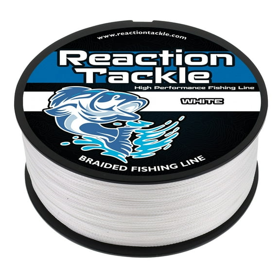 Reaction Tackle Braided Fishing Line – Never Fade, Ultra Strong PE Braid, Abrasion-Resistant, Zero Stretch for Freshwater & Saltwater - White - 40LB / 300yd