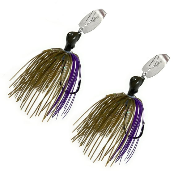 Reaction Tackle Breaker Blade Jig - 3/8oz - Green Pumpkin Purple