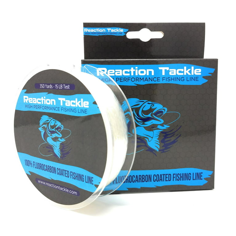 Reaction Tackle Fluorocarbon Coated Fishing Line - 350 Yards- High Strength  - Mono Upgrade 