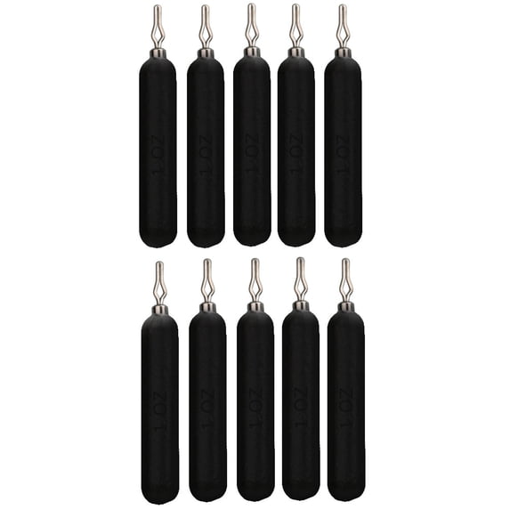 Reaction Tackle- Lead Drop Shot Weights - dropshot sinkers, 1 oz, 10pk - Black