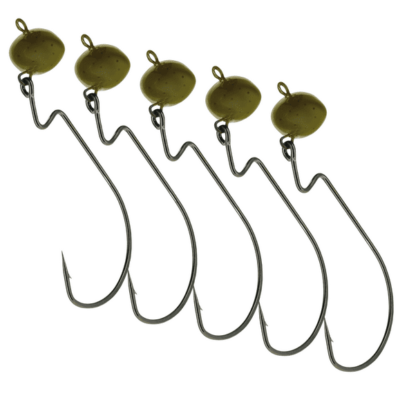 Lead Football Swing Jig- 1/4 oz- Green Pumpkin (5 Per Pack)