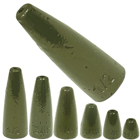 Reaction Tackle Lead Worm weight 1/16 oz Green Pumpkin (25-pack)