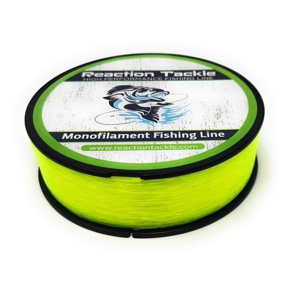 Reaction Tackle Monofilament Fishing Line- Strong and Abrasion-Resistant Nylon Mono Fishing Line, Freshwater and Saltwater Fishing Line Yellow 12/1400