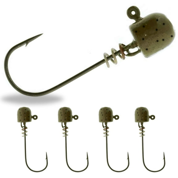 Reaction Tackle ScrewLock Ned Rig Jig Heads / Weedless Fishing Lure Jig- 1/4 - GP