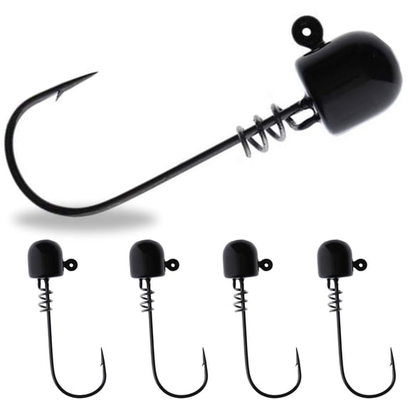 Reaction Tackle ScrewLock Ned Rig Jig Heads / Weedless Fishing Lure Jig - 1/8 - BL