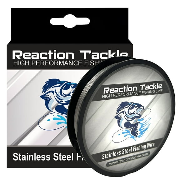Reaction Tackle Stainless Steel Trolling Line 30LB - Premium Fishing Wire with 40LB+ Breaking Strength 30LB / 300 foot