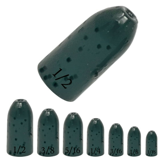 Reaction Tackle Tungsten Bullet Fishing Weights / Worm Sinkers for Bass Fishing - 3/8 Watermelon