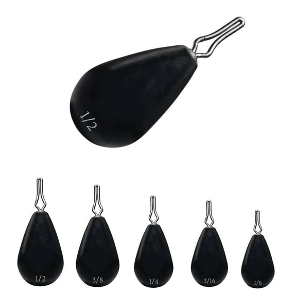 Reaction Tackle Tungsten Drop Shot (black, tear, 1/8)
