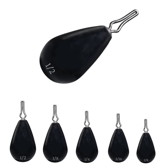 Reaction Tackle Tungsten Drop Shot (black, tear, 3/8)