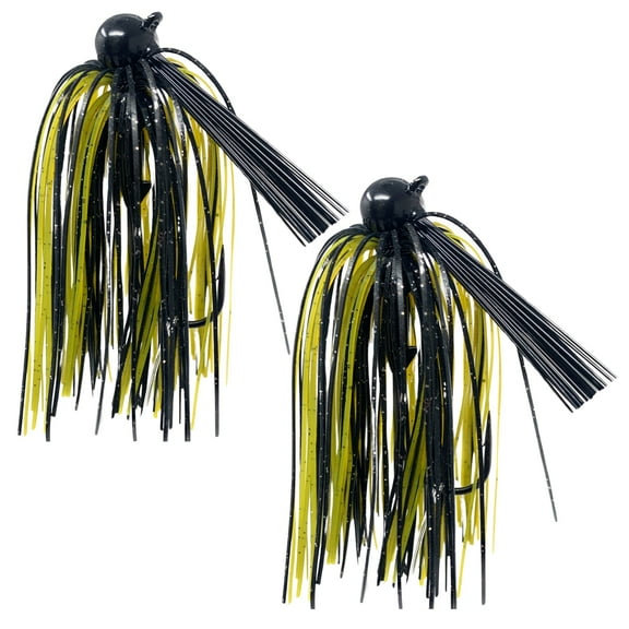 Reaction Tackle Tungsten Football Jig for Bass Fishing - 1/4 oz Green pumpkin/black