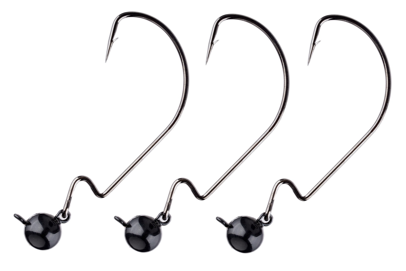 Reaction Tackle Tungsten Football Swing Jig Heads - Bass Fishing Jigs -Swinging Action Trigger Bait -Versatile Jig with Sharp Hooks -Mimics Crawfish- Black- 1/4