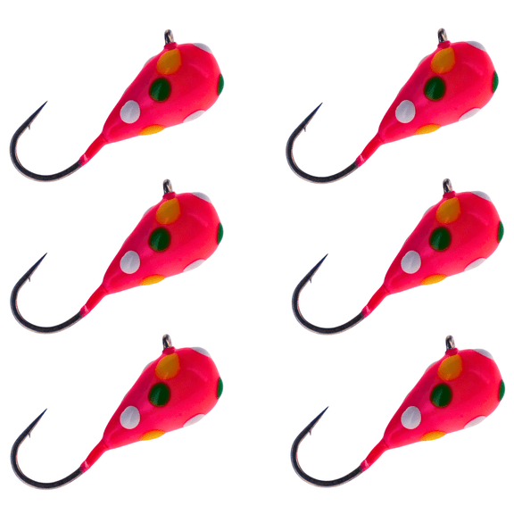 Reaction Tackle Tungsten Ice Jig 3mm - Wonder Pink Glow Spots 6-pcs
