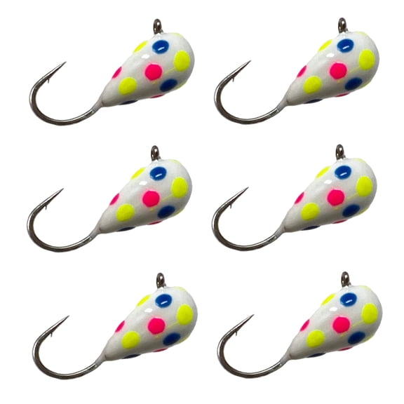 Reaction Tackle Tungsten Ice Jigs - 3mm - Wonder Glow Spots