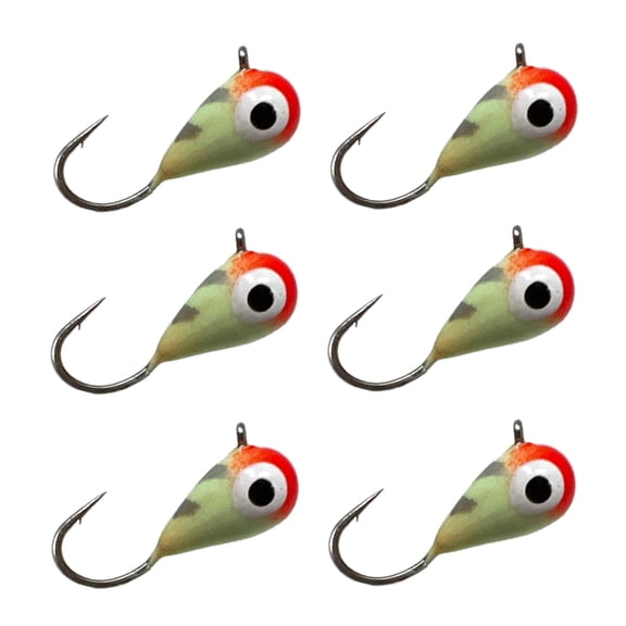 Reaction Tackle Tungsten Ice Jigs - 5mm - Pink Tiger Glow