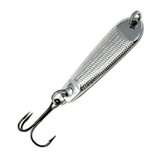 10pcs 1/2oz Casting Spoon Jig Lures Hammered Spoons with a Treble Hook -  Silver Chrome