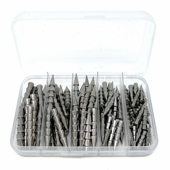 Reaction Tackle Tungsten Nail Weights for Bass Fishing - 100pc kit and case