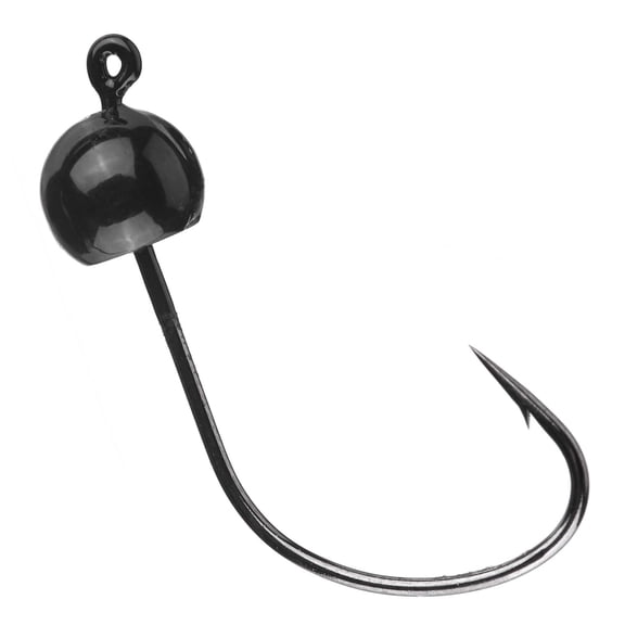 Reaction Tackle Tungsten Wacky Jig Heads, Weedless Wacky Worm Hooks for Bass Fishing, Finesse Jig for Soft Plastics, 1/8 oz, Black, 5-Pack