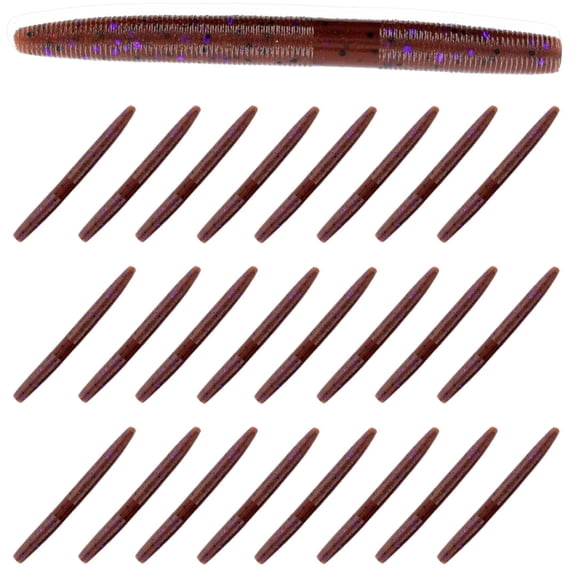 Reaction Tackle Wacky Worms / Soft Plastic Worm Stick Baits Cinamon Purple Flake