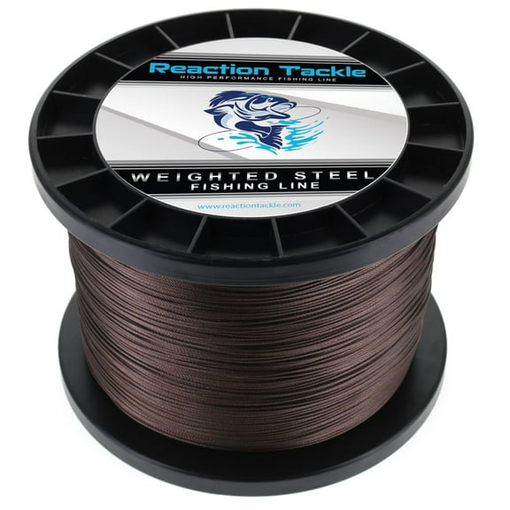 Reaction Tackle Weighted Stainless Steel Trolling Line 45LB- Premium Weighted Fishing Wire 45LB/ 3000 foot
