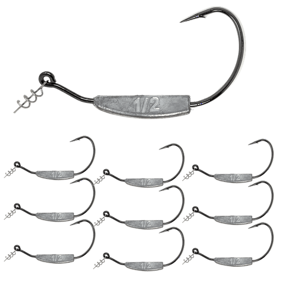 Reaction Tackle Weighted Swimbait Hooks - 1/2oz 9/0