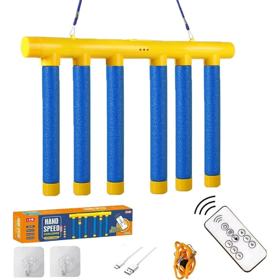 Reaction Time Training Toy, Remote Control, Three Adjustable Speeds, Adjustable Speed Mode Drop Stick Reaction Time Trainer, Suitable for Home, Office and Team Activities.