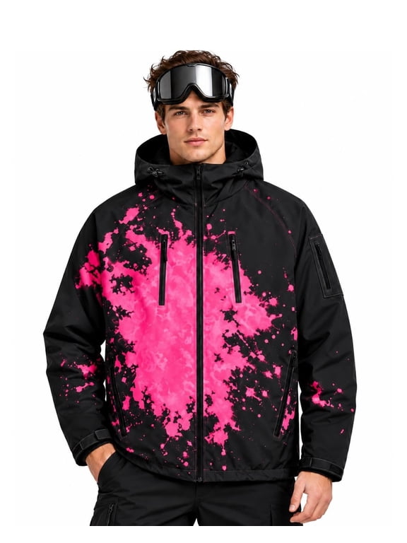 Reactive Jacket The Jacket That Changes When It Snows, Windbreaker for Men, Winter Snowboard Outerwear Water Resistant Fabric Wind Blocking For Mountain Trips Outdoor Adventures