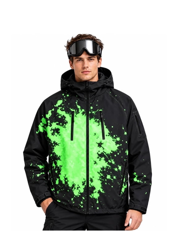 Reactive Jacket The Jacket That Changes When It Snows, Windbreaker for Men, Winter Snowboard Outerwear Water Resistant Fabric Wind Blocking For Mountain Trips Outdoor Adventures