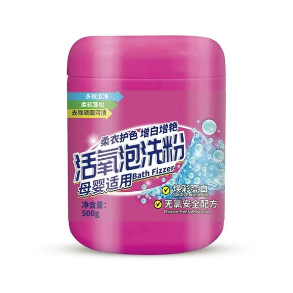 Reactive Oxygen Foam Laundry Stain Remover Powder, Fabric-Safe Concentrated Cleaner For Milk/Sweat/Oil Stains,17.64 oz