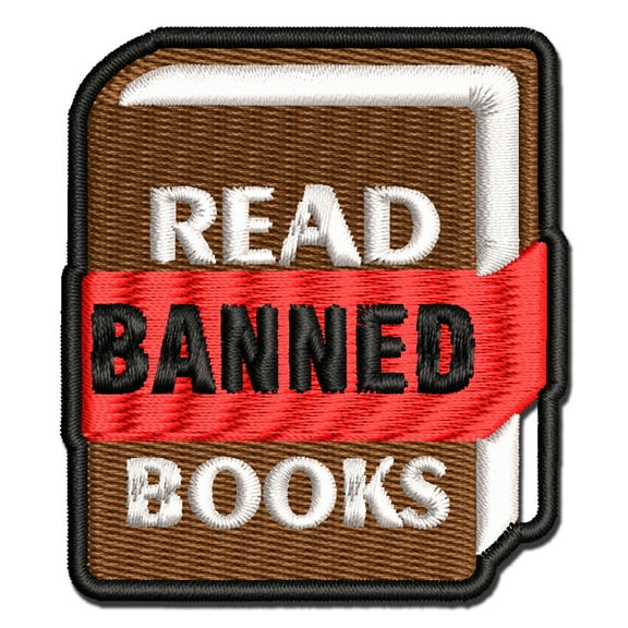 Read Banned Books Applique Multi-Color Embroidered Iron-On Patch - 2.5 Inch Small