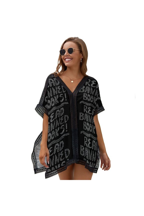 Read Banned Books Women's Swimsuit Coverup Summer Beach Cover Up Bathing Suit Dress
